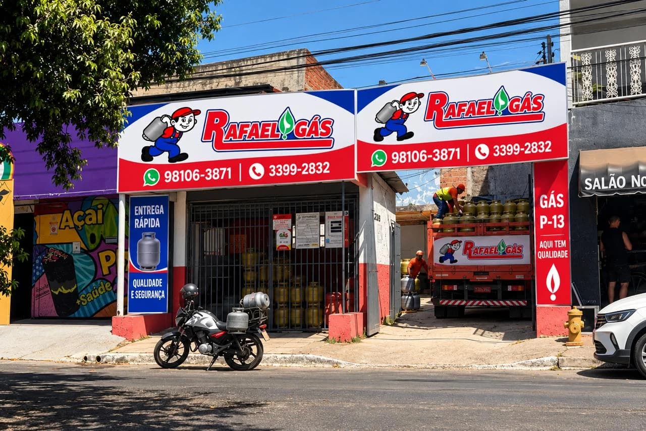 Fachada do Rafael Gás, no Areal, em Brasília